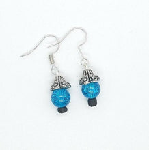 Load image into Gallery viewer, Aqua Ball Hanging Earrings
