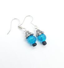 Load image into Gallery viewer, Aqua Ball Hanging Earrings
