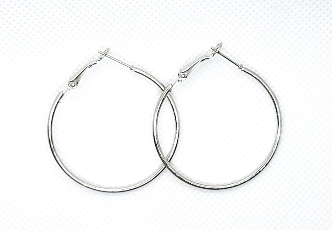 Silver Hoops -  Earrings