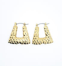 Load image into Gallery viewer, Gold Plated Bamboo Earrings - Trapezoid
